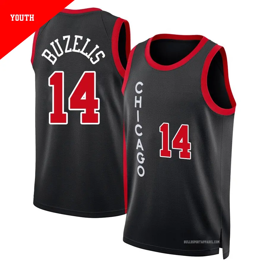 14 Men's Matas Buzelis Chicago Bulls Black Fast Break Jersey