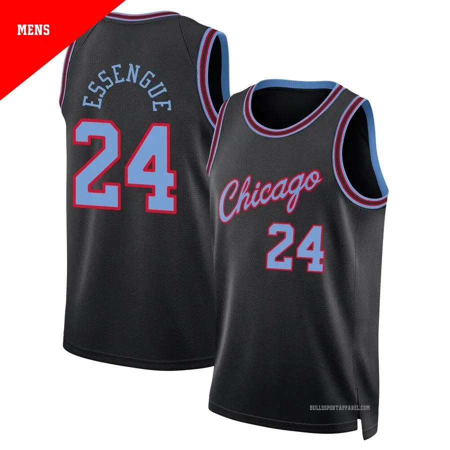 ＃24 Men's Noa Essengue Chicago Bulls 2025/26 Swingman Black City Edition Jersey