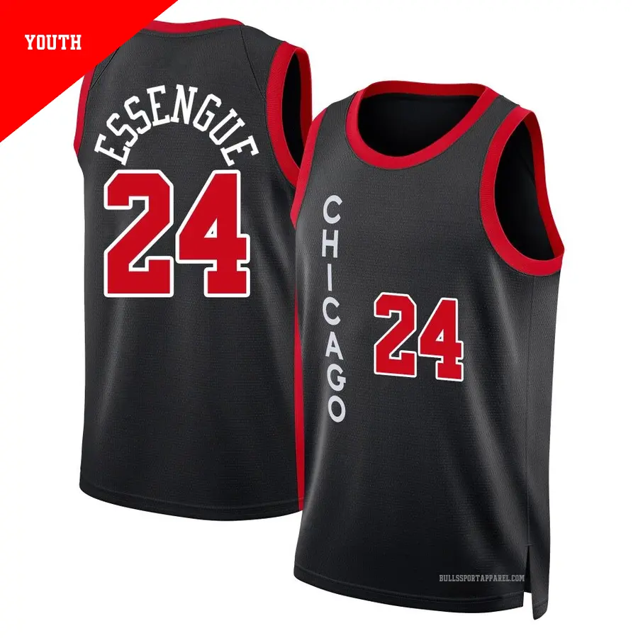 ＃24 Youth Noa Essengue Chicago Bulls 2023/24 Swingman Black City Edition Jersey