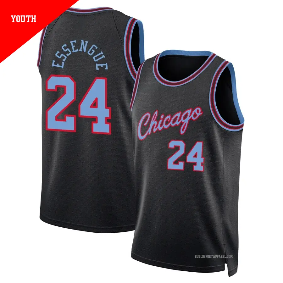 ＃24 Youth Noa Essengue Chicago Bulls 2025/26 Swingman Black City Edition Jersey