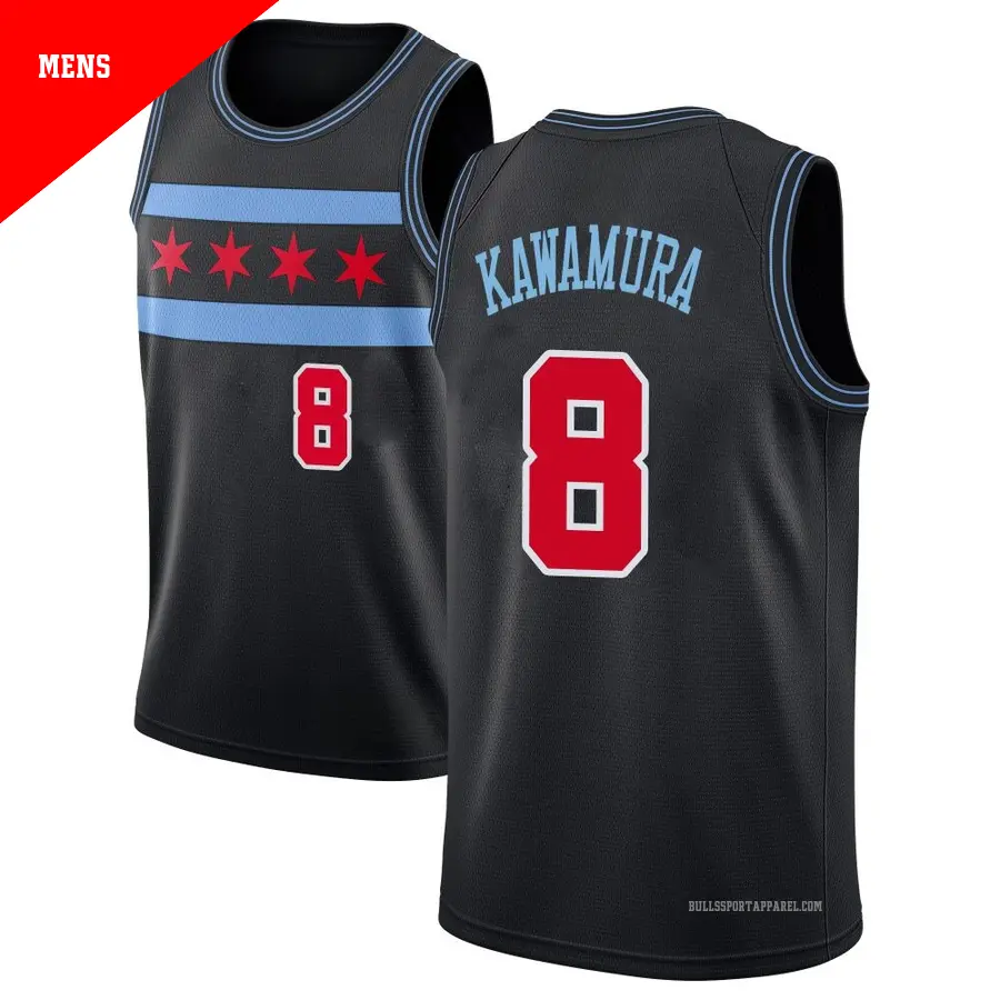 BULLS ユニフォーム 背番号8 KAWAMURA 8 Men's Yuki Kawamura Chicago Bulls 2018/19 Swingman Black