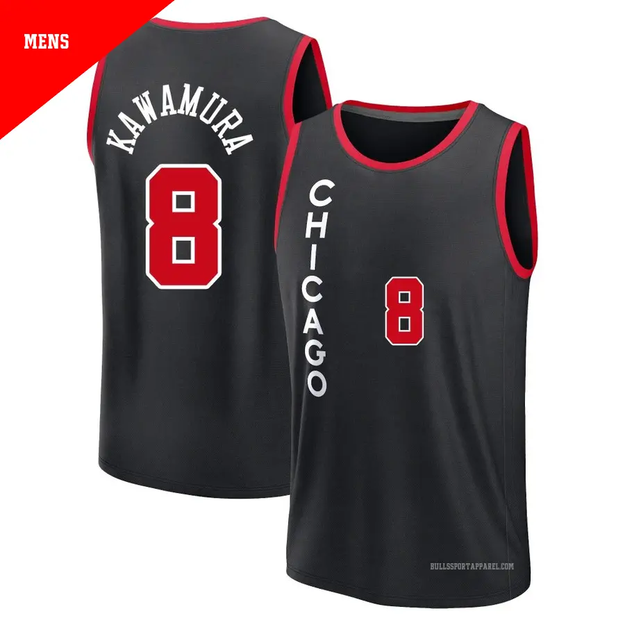8 Men's Yuki Kawamura Chicago Bulls 2023/24 Fast Break Black City